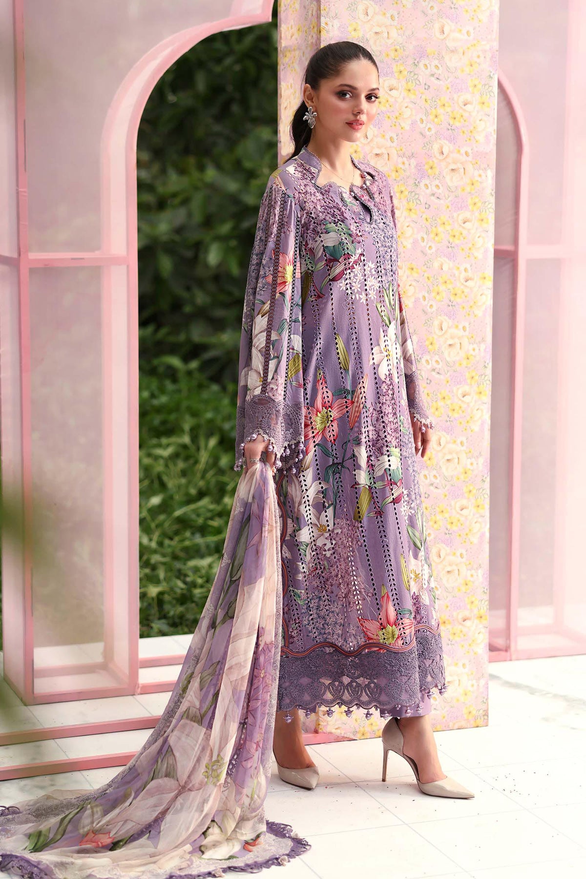 3 Piece Unstitched Embroidered Lawn Suit