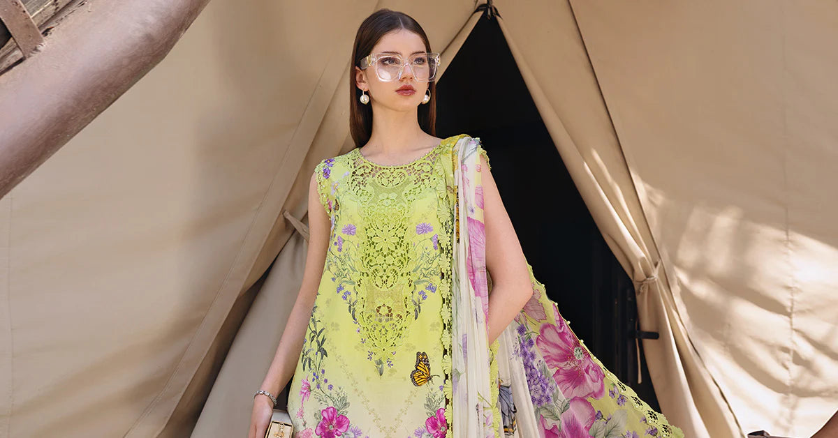 3 Piece Unstitched Embroidered Lawn Suit