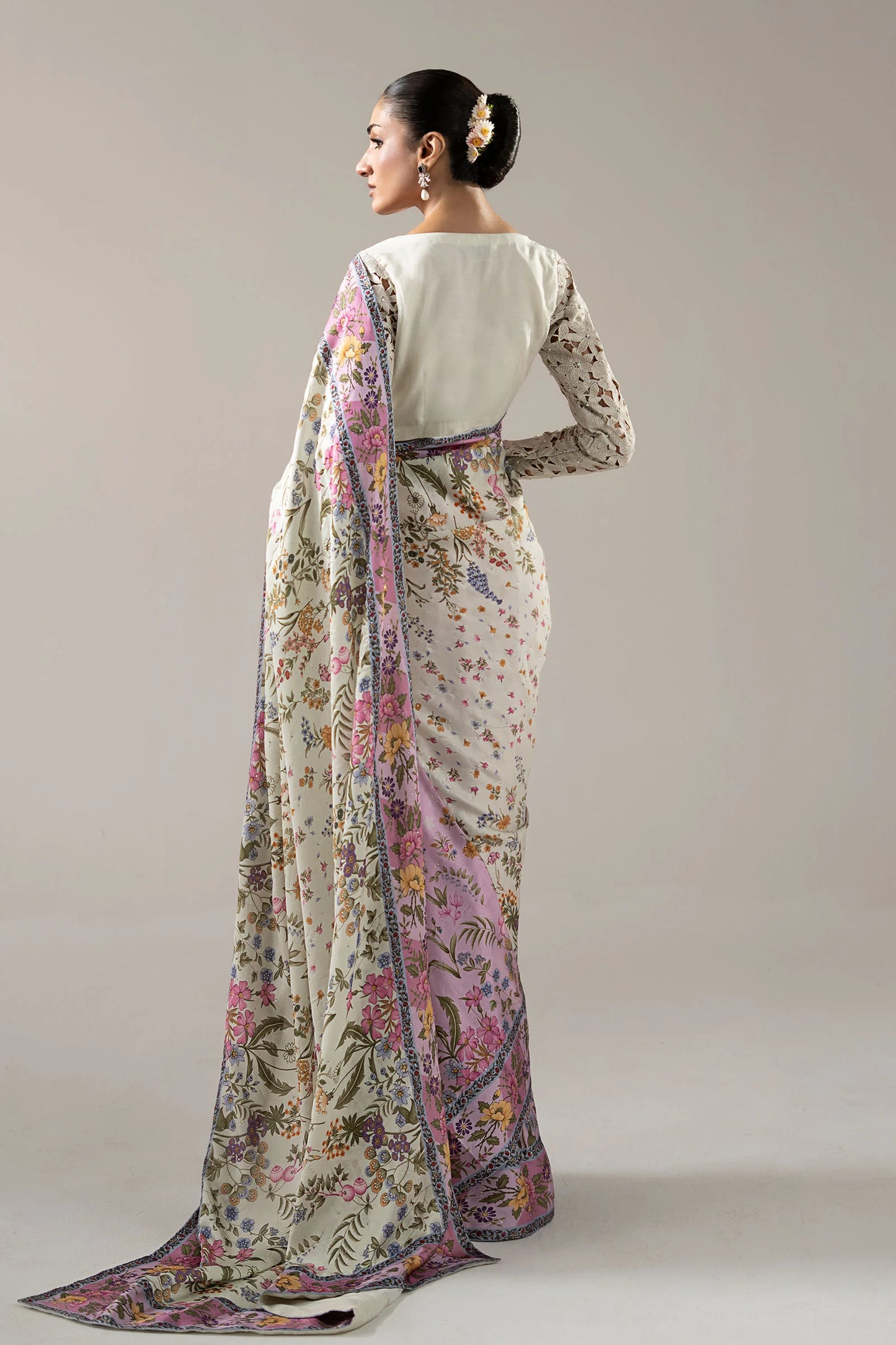 Embellished Charmeuse Saree