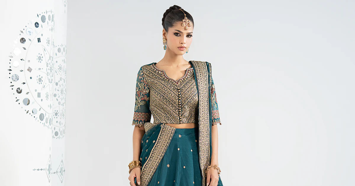 3 Piece Embroidered Raw Silk Suit