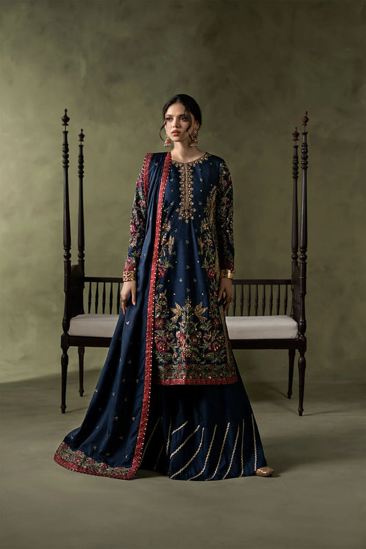 3 Piece Embellished Raw Silk Suit