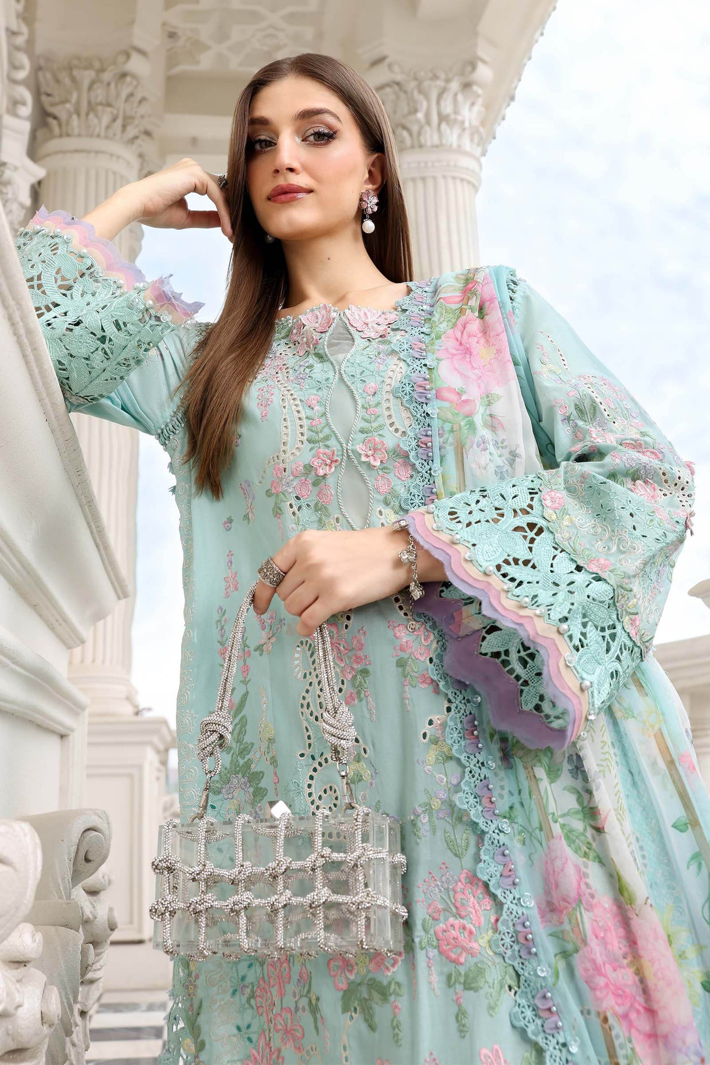 3 Piece Unstitched Embroidered Lawn Suit