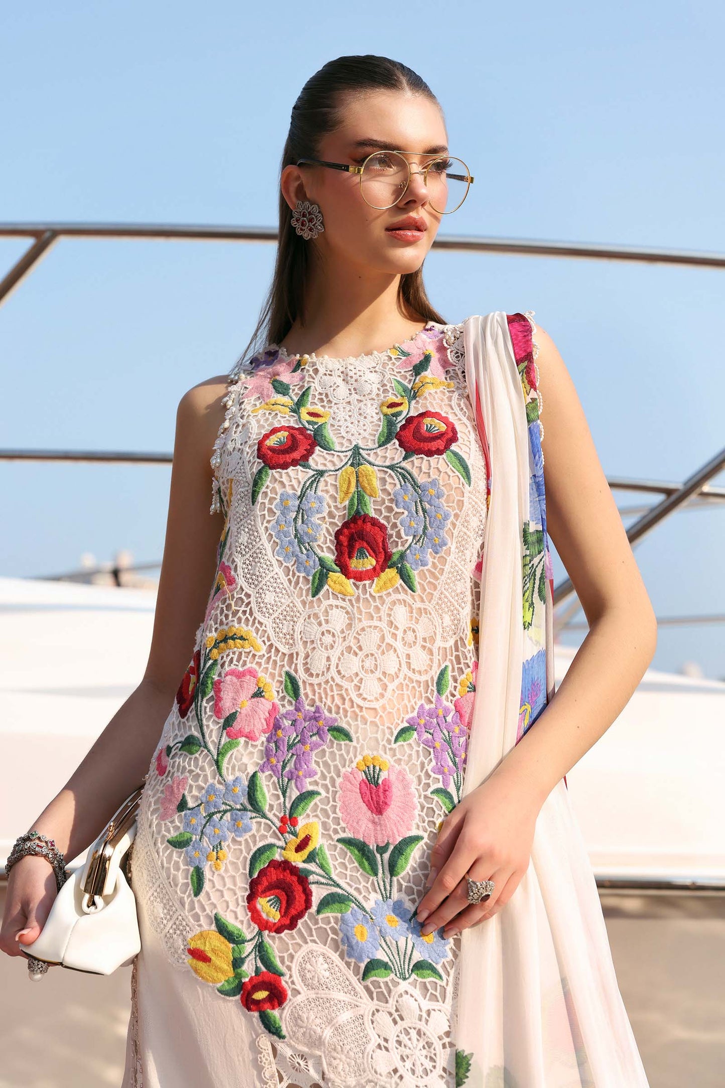 3 Piece Unstitched Embroidered Jacquard Lawn Suit