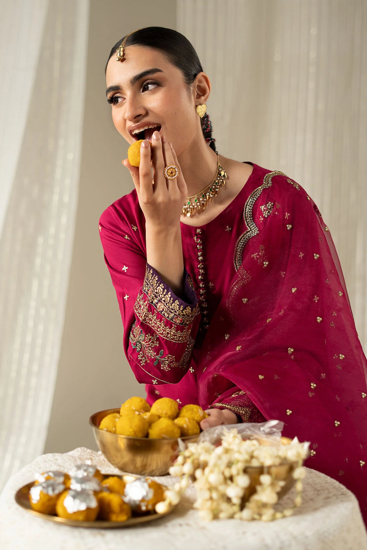 3 Piece Embroidered Linen Suit