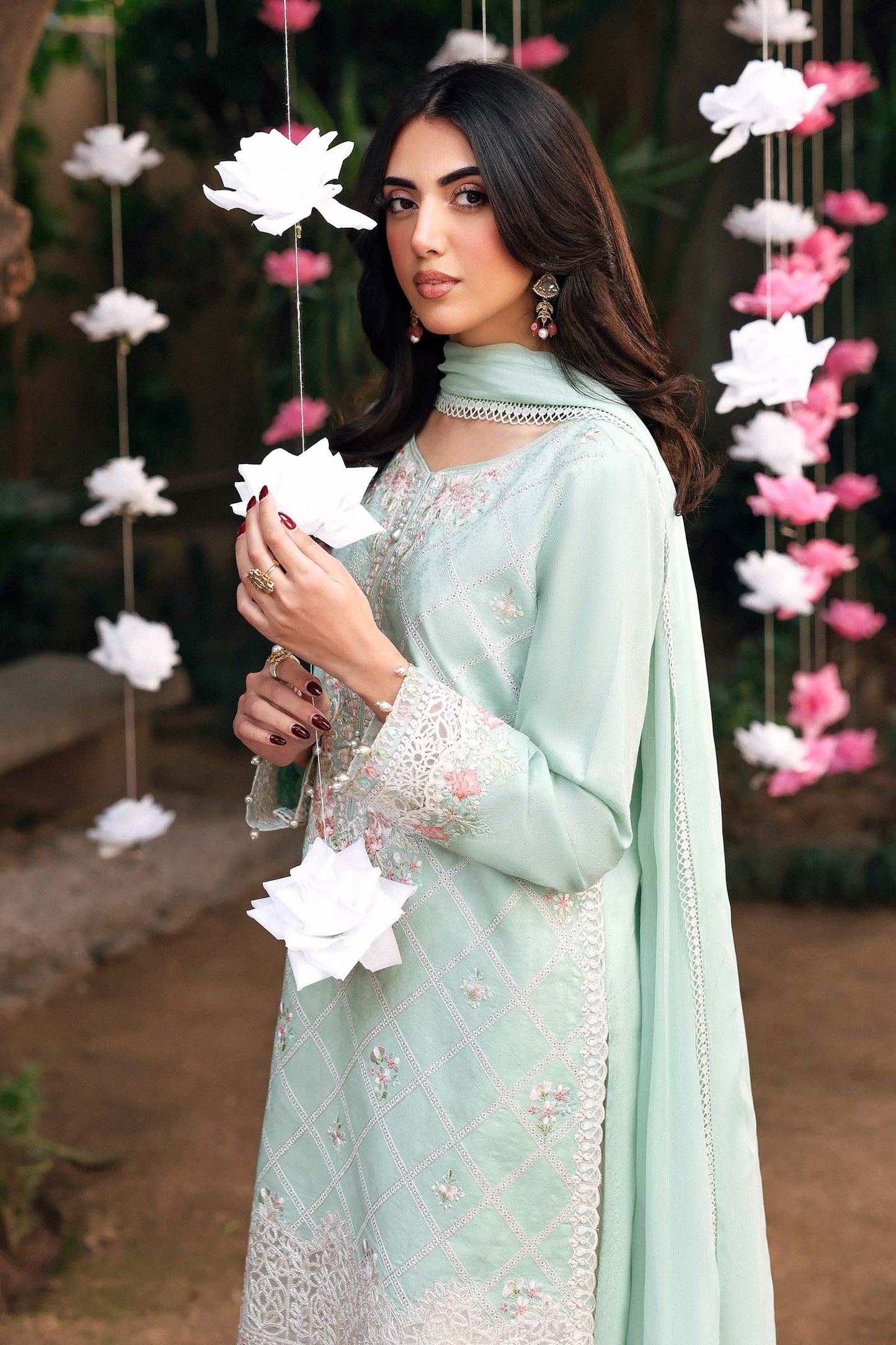 3 Piece Embroidered Dobby Lawn Suit