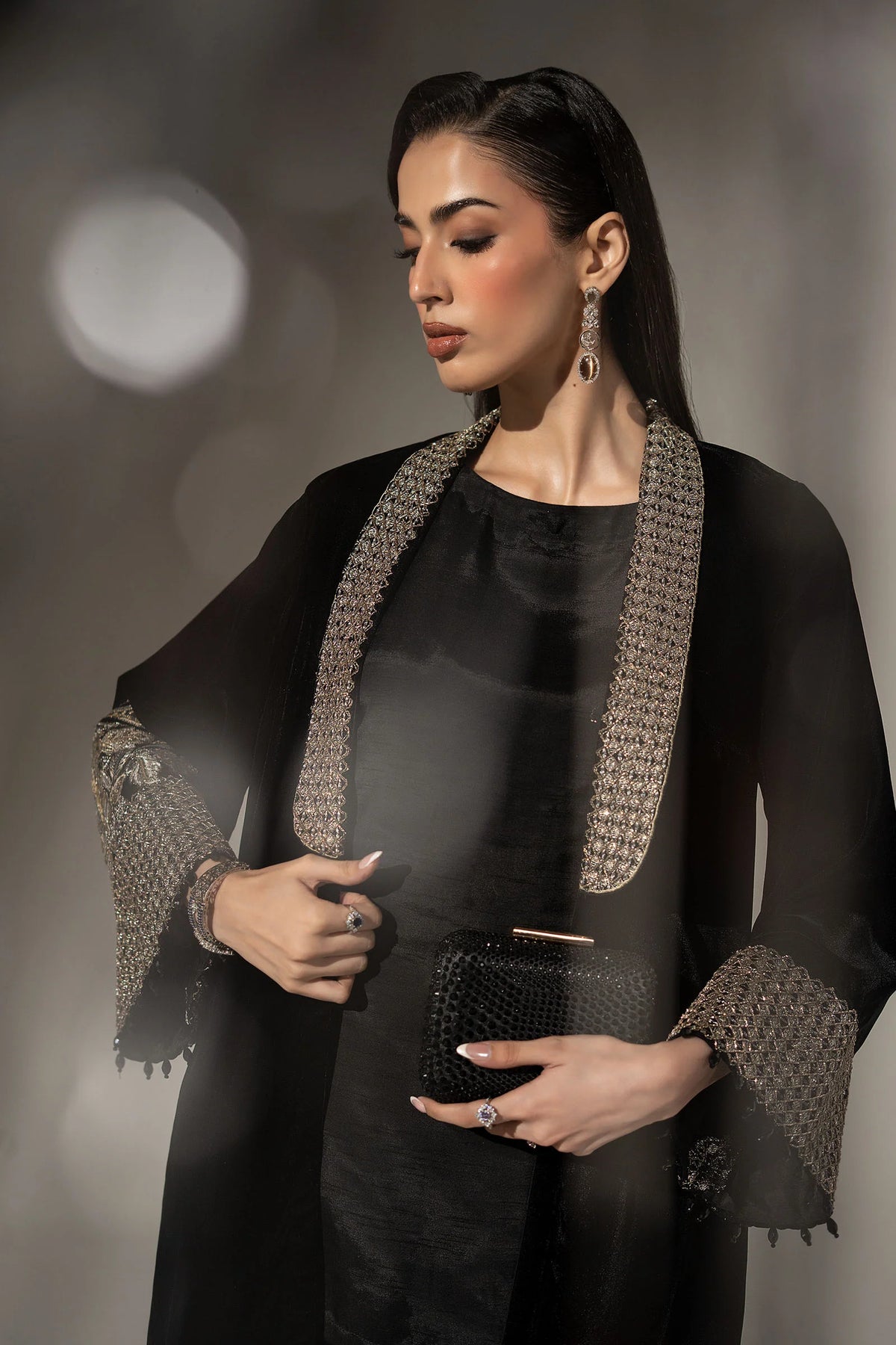 3 Piece Embroidered Velvet Suit
