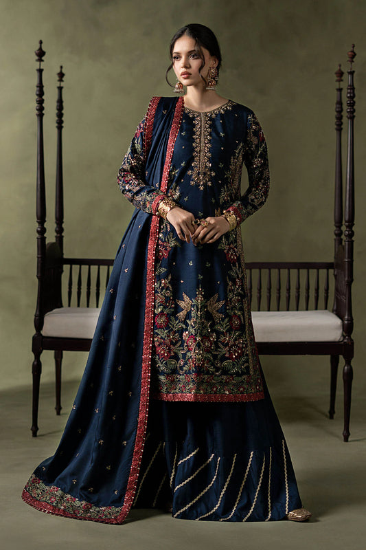 3 Piece Embellished Raw Silk Suit