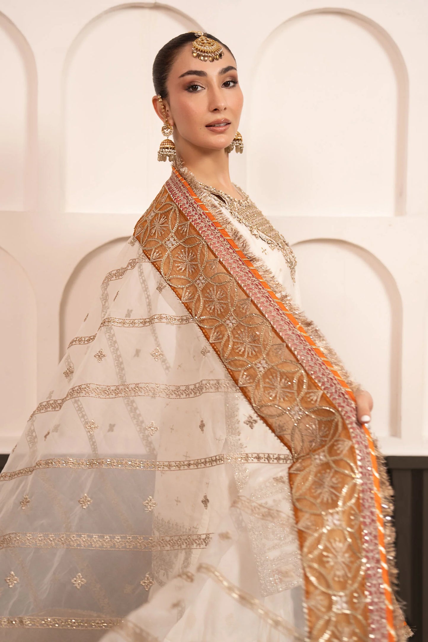 3 Piece Embroidered Cotton Lurex Suit